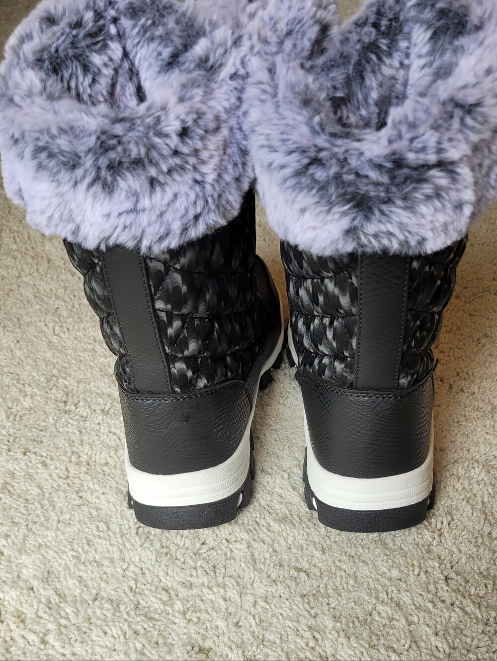 Pioneer Trail Snow  Boots From Hobibear black With Ice Blue Faux Fur  5 1/2 - Picture 3 of 6